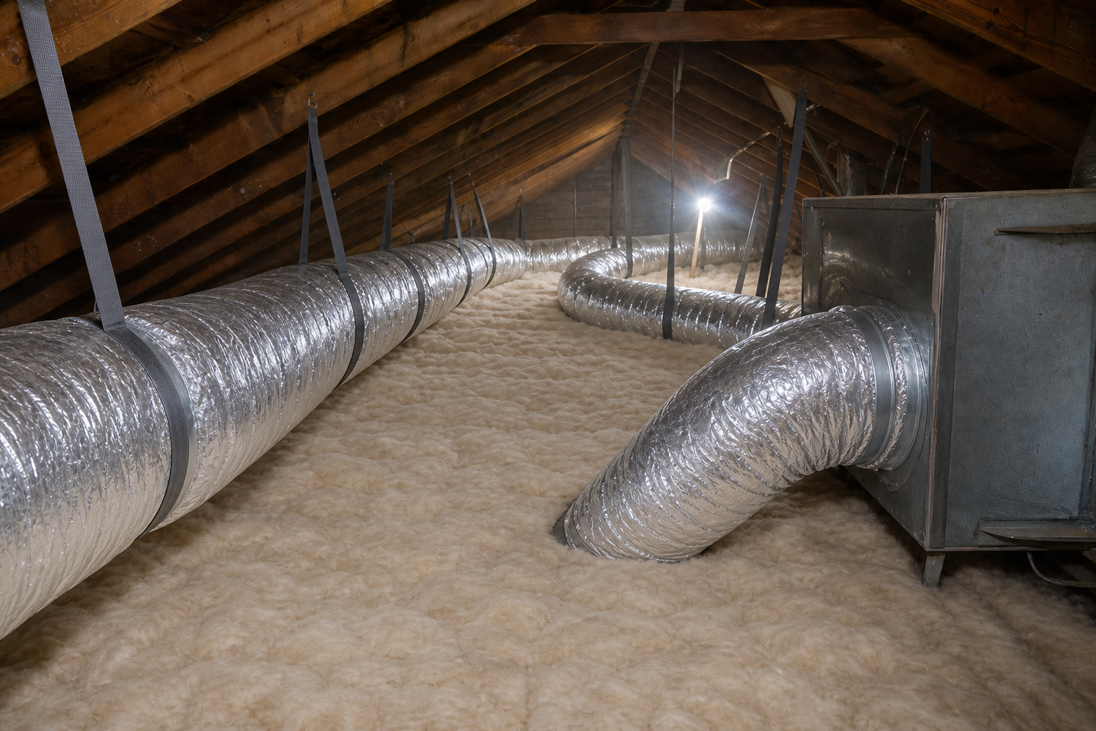 After photo, completed Duct sealing & attic insulation in Cathedral City
