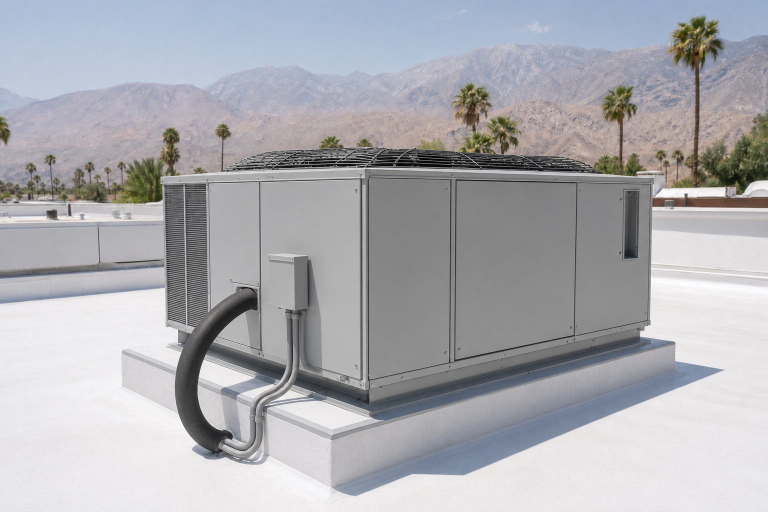 After photo, completed Rooftop package unit swap in Palm Springs