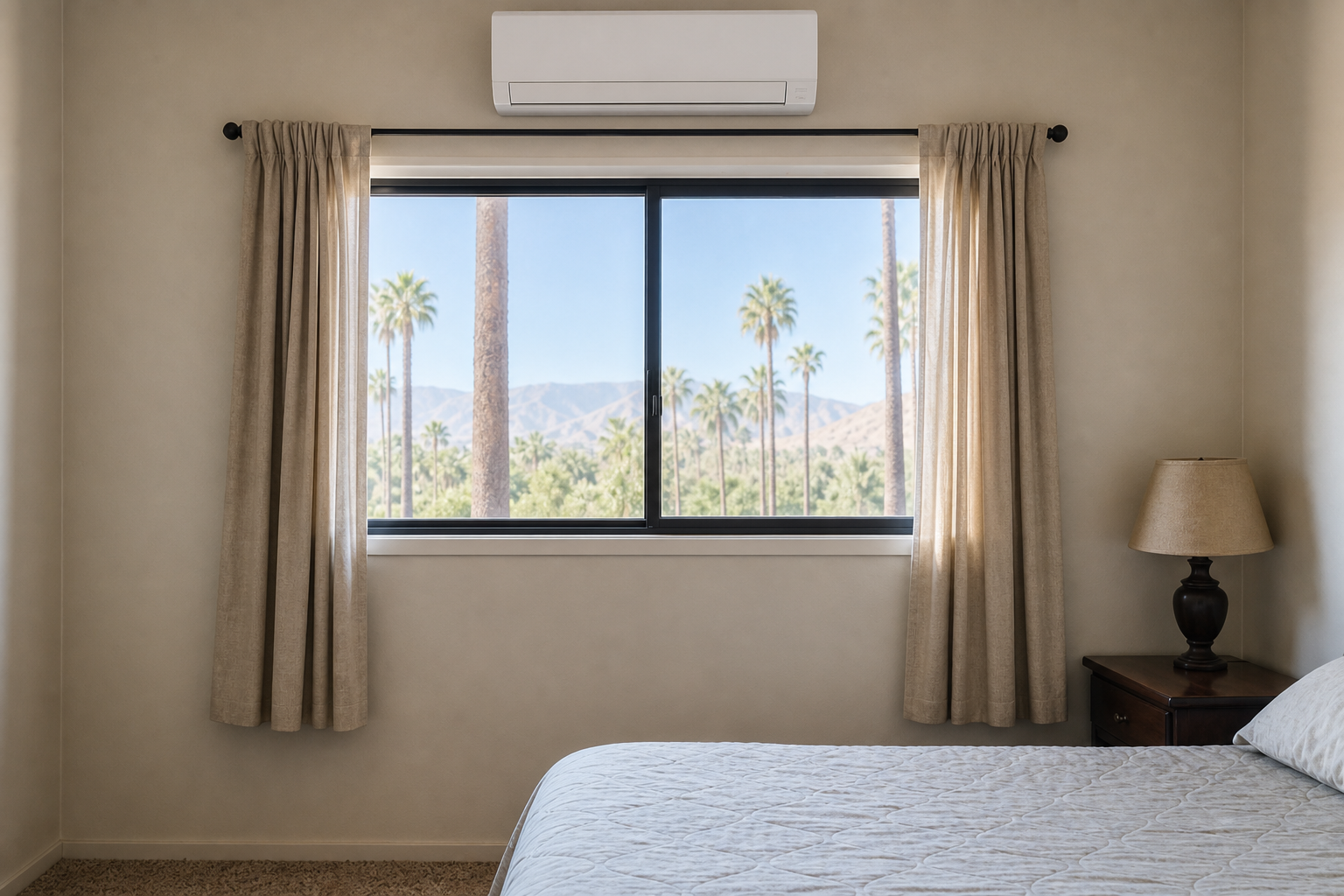After photo, completed Ductless mini-split install in Rancho Mirage